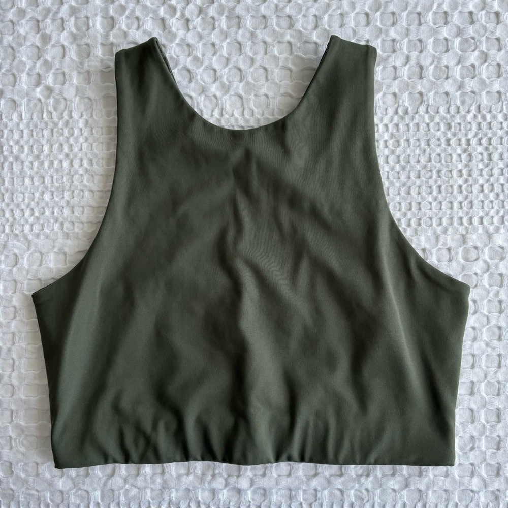 Girlfriend Collective Dylan Bra Terrace Green Womens Large Athleisure Yoga Fun
